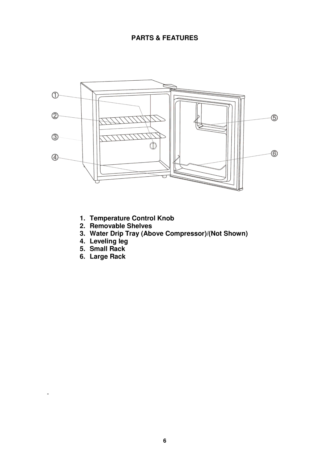 Avanti AR1733B instruction manual Parts & Features 