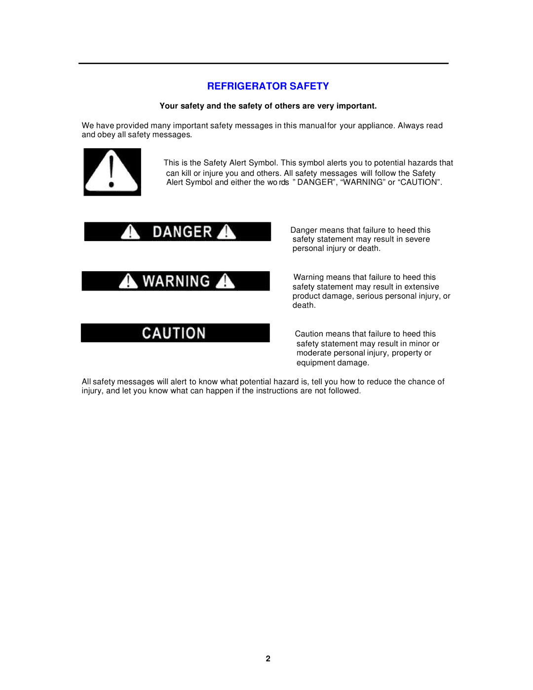 Avanti RM1702PS, BCA1800W, BCA1801B, RM1701B Refrigerator Safety, Your safety and the safety of others are very important 