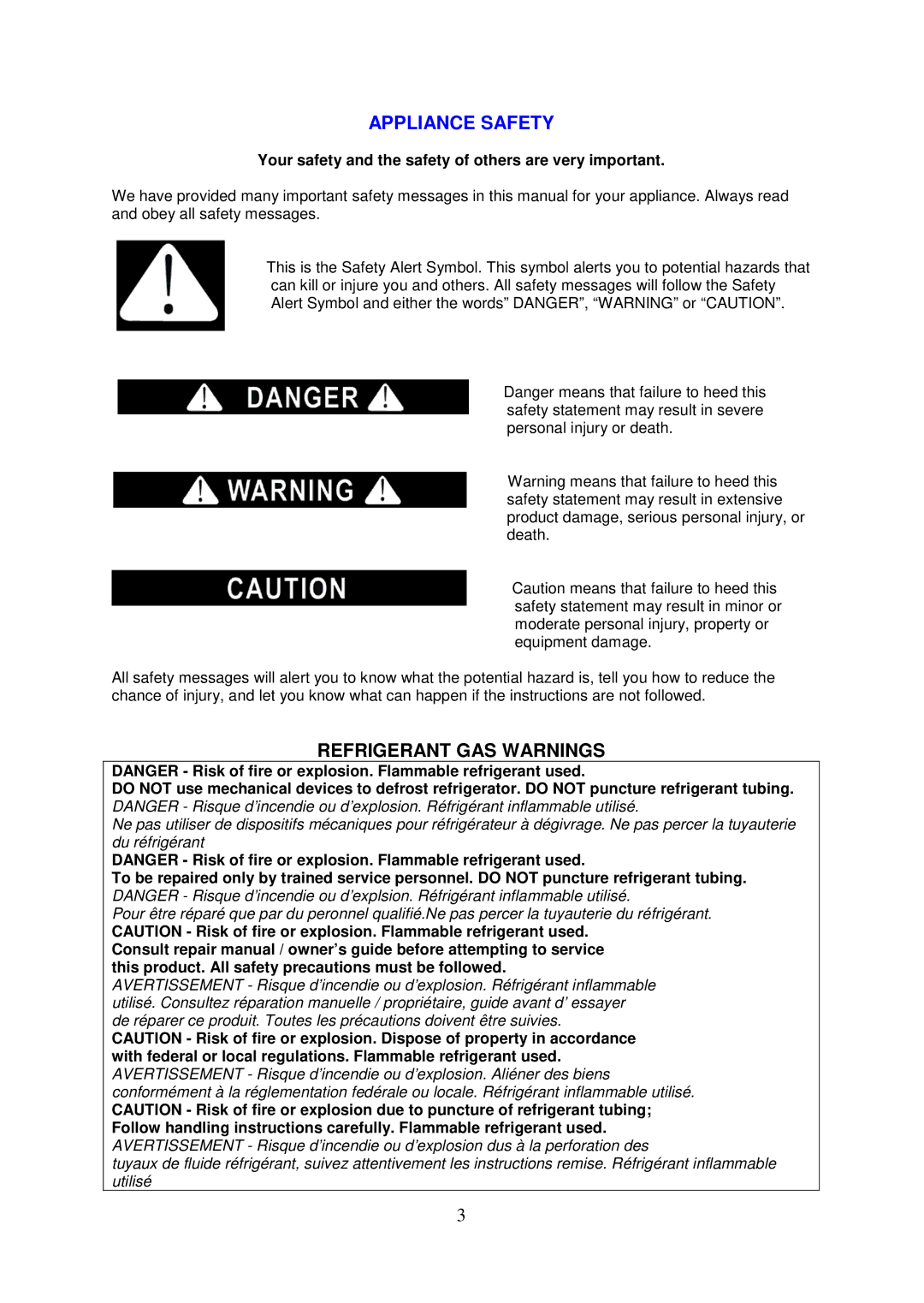 Avanti BCA306SS-IS instruction manual Appliance Safety, Your safety and the safety of others are very important 