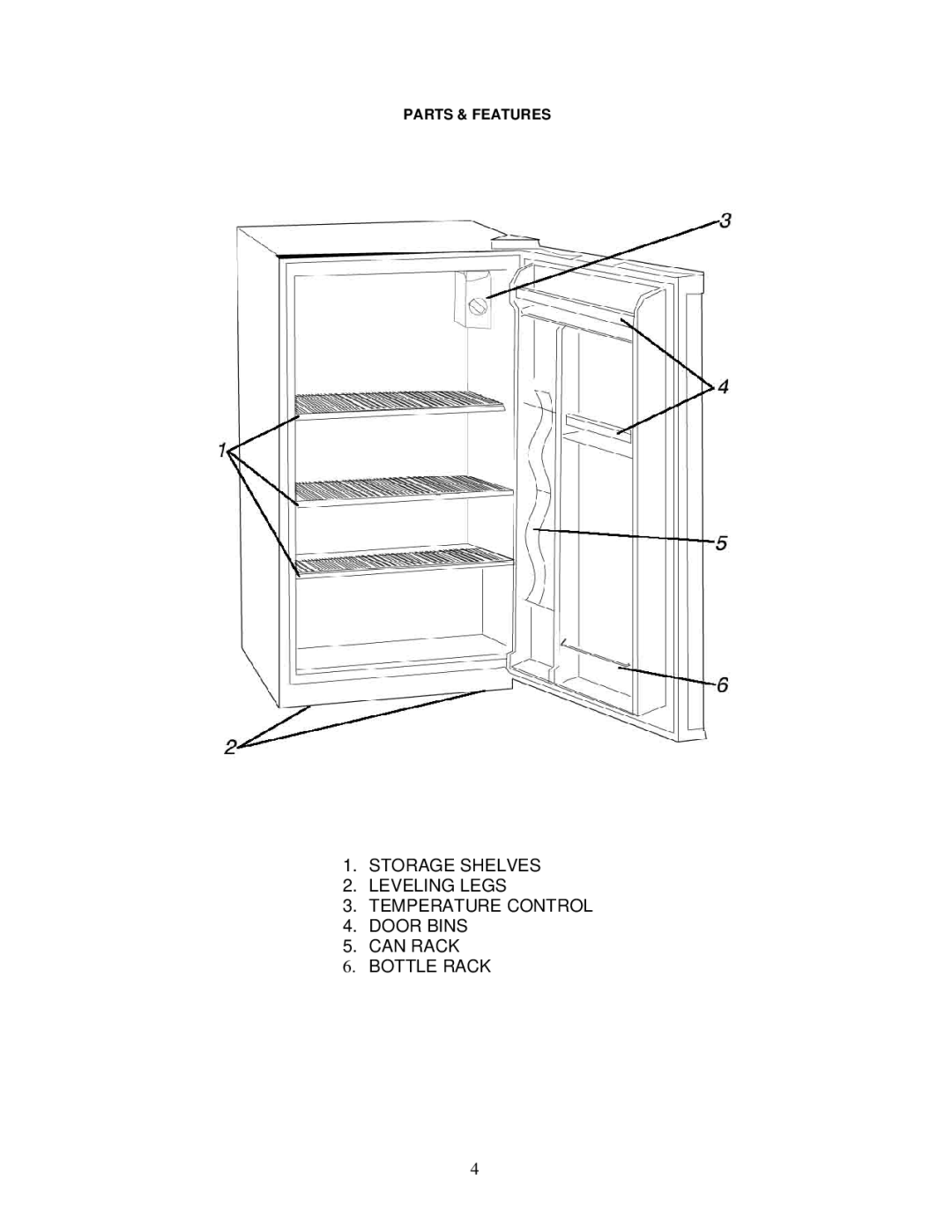 Avanti BCA327B instruction manual Parts & Features 