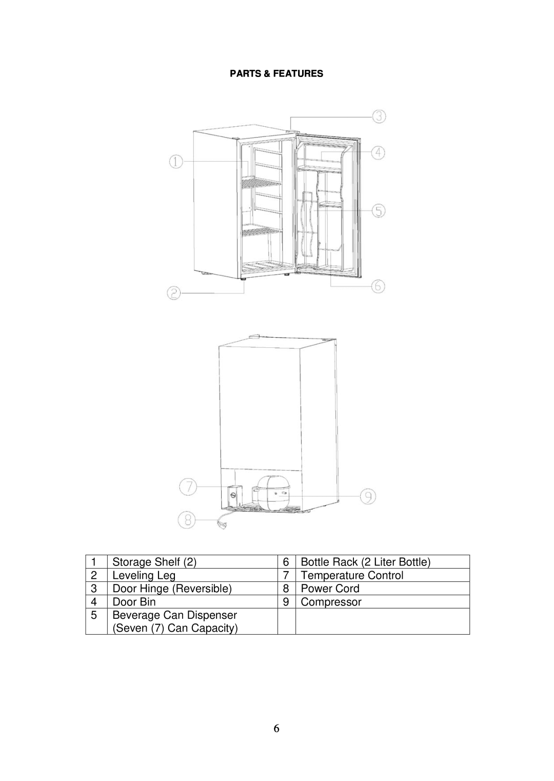 Avanti BCA3281B-1 instruction manual Storage Shelf 