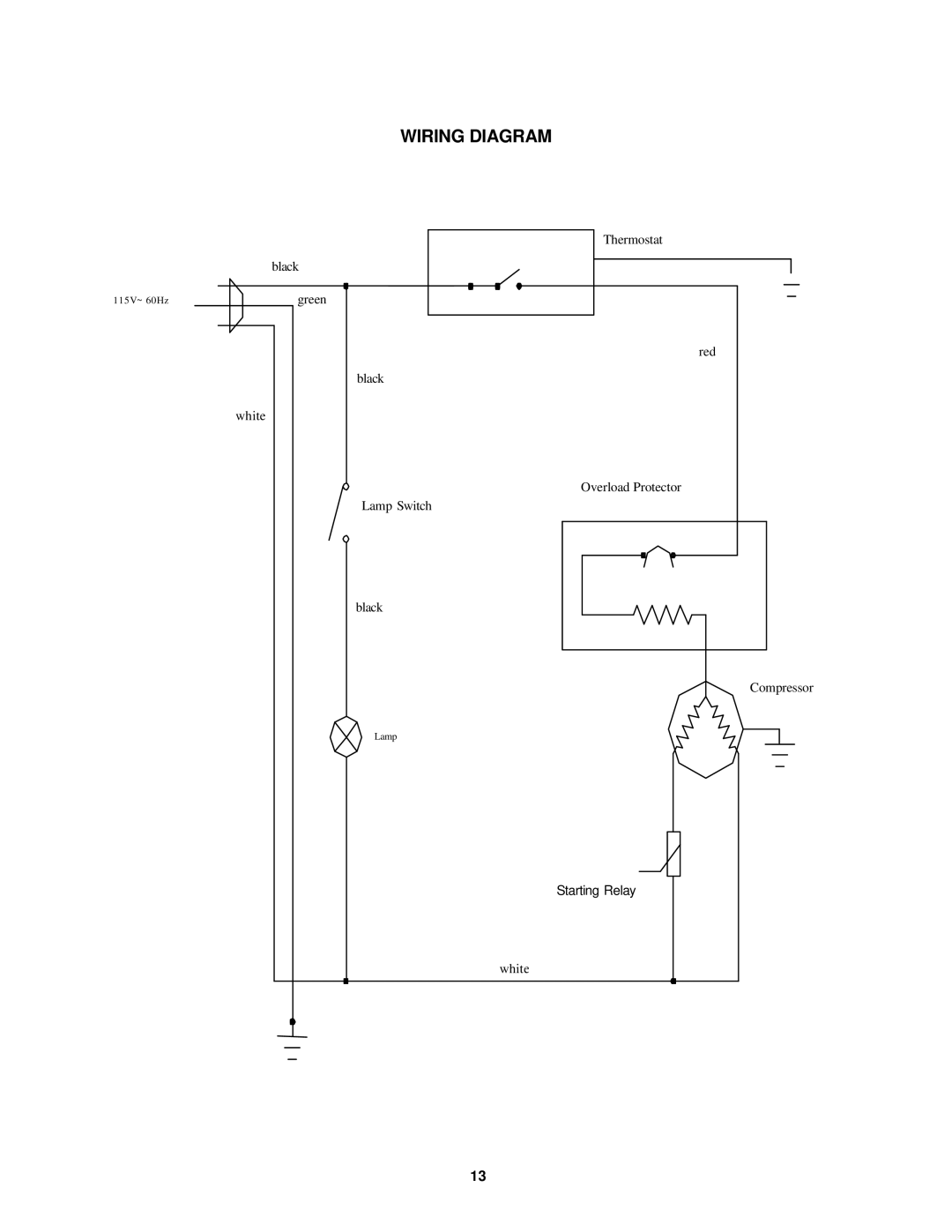 Avanti BCA4560W instruction manual Wiring Diagram 