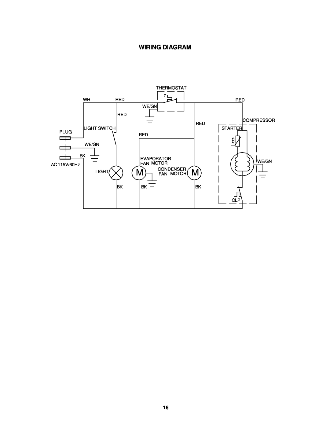 Avanti BCA5102SS, BCA5104SG instruction manual Wiring Diagram 