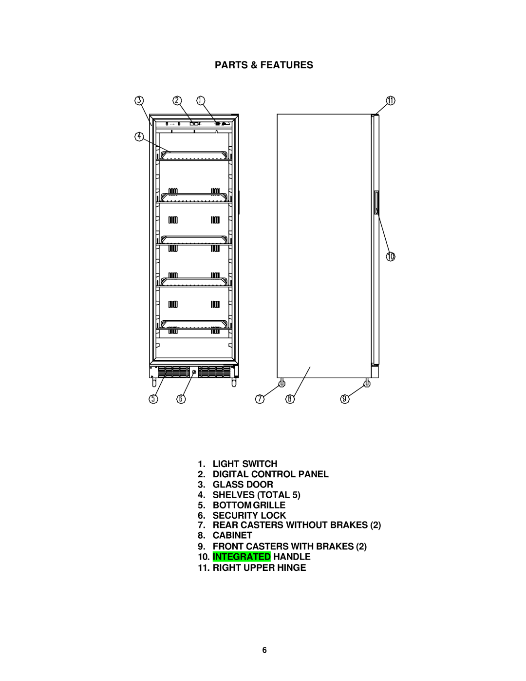 Avanti BCAD680 instruction manual Parts & Features 