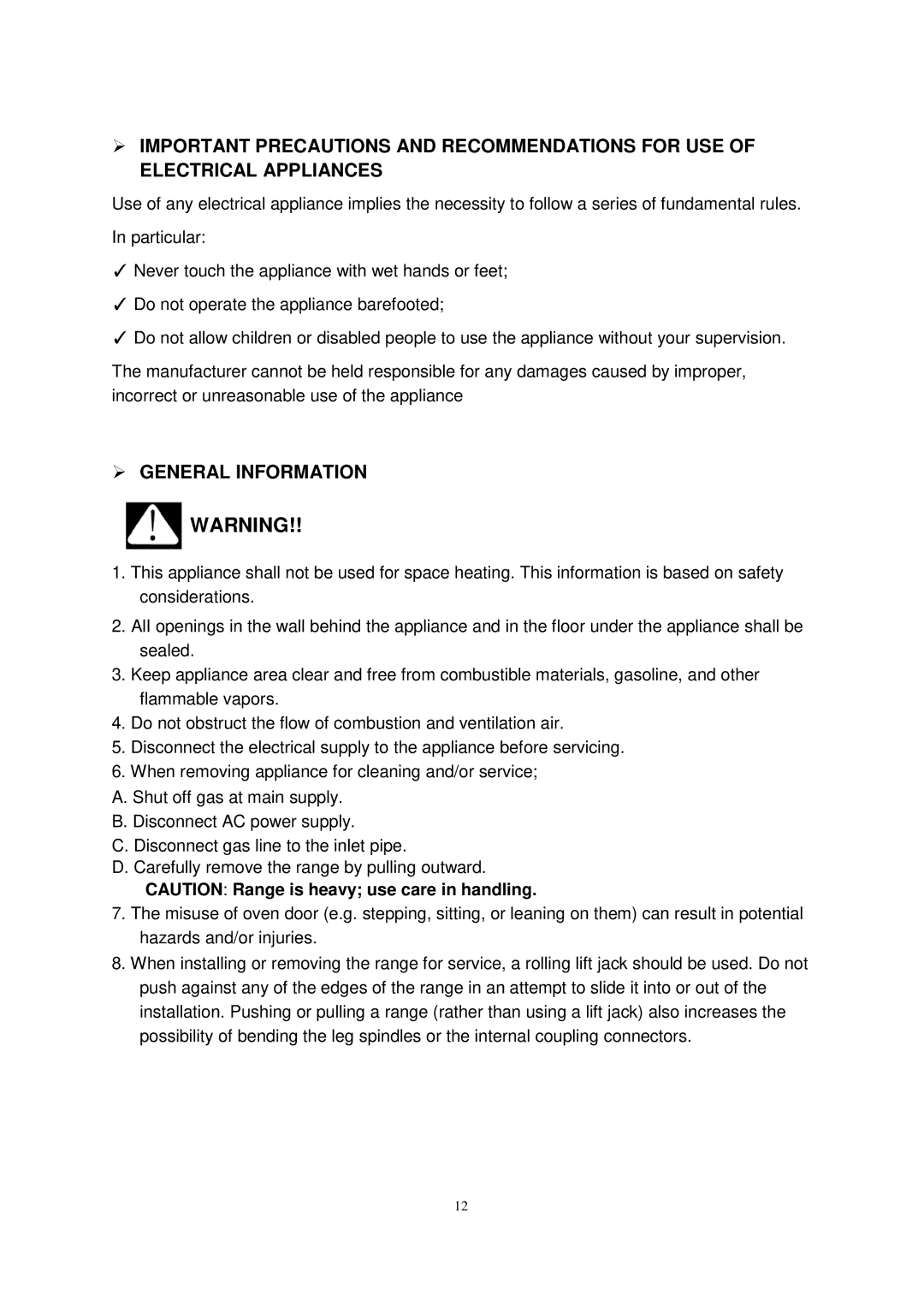 Avanti DG2451W, DG2452B, DG2450SS-1 instruction manual  General Information 