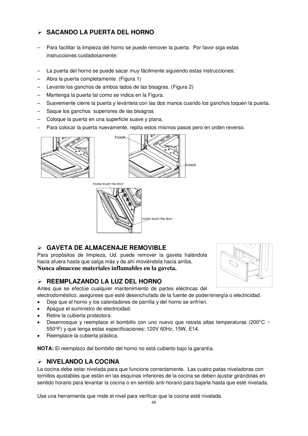 Avanti DG2451W, DG2452B, DG2450SS-1  Sacando LA Puerta DEL Horno,  Reemplazando LA LUZ DEL Horno,  Nivelando LA Cocina 