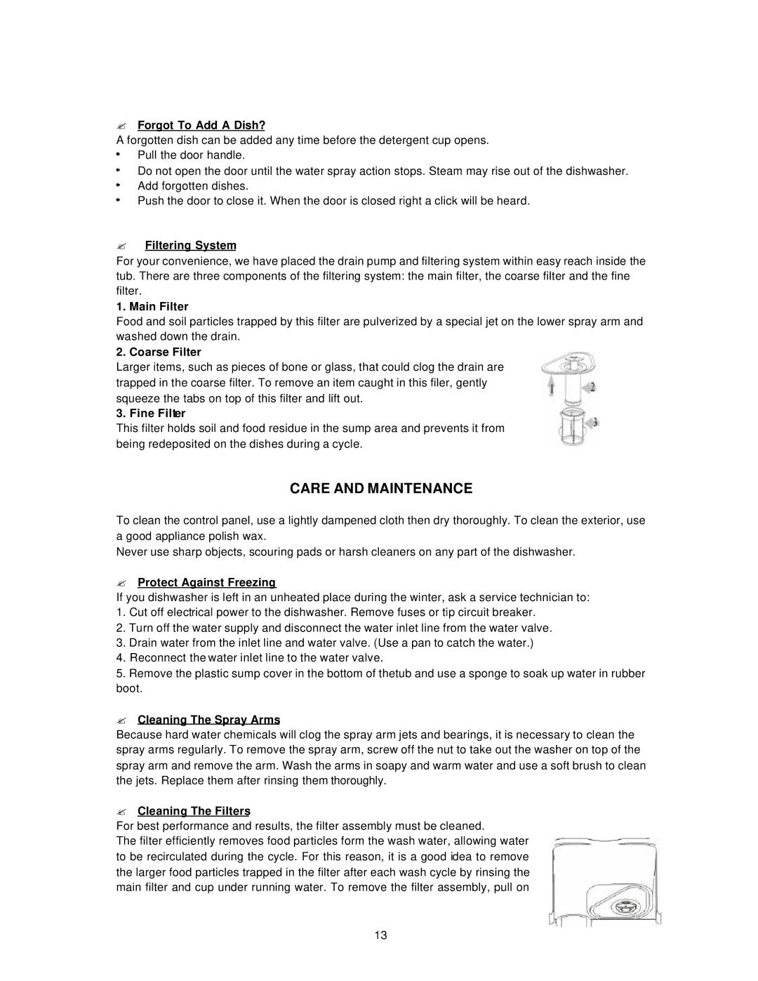 Avanti DW18 instruction manual Care and Maintenance 