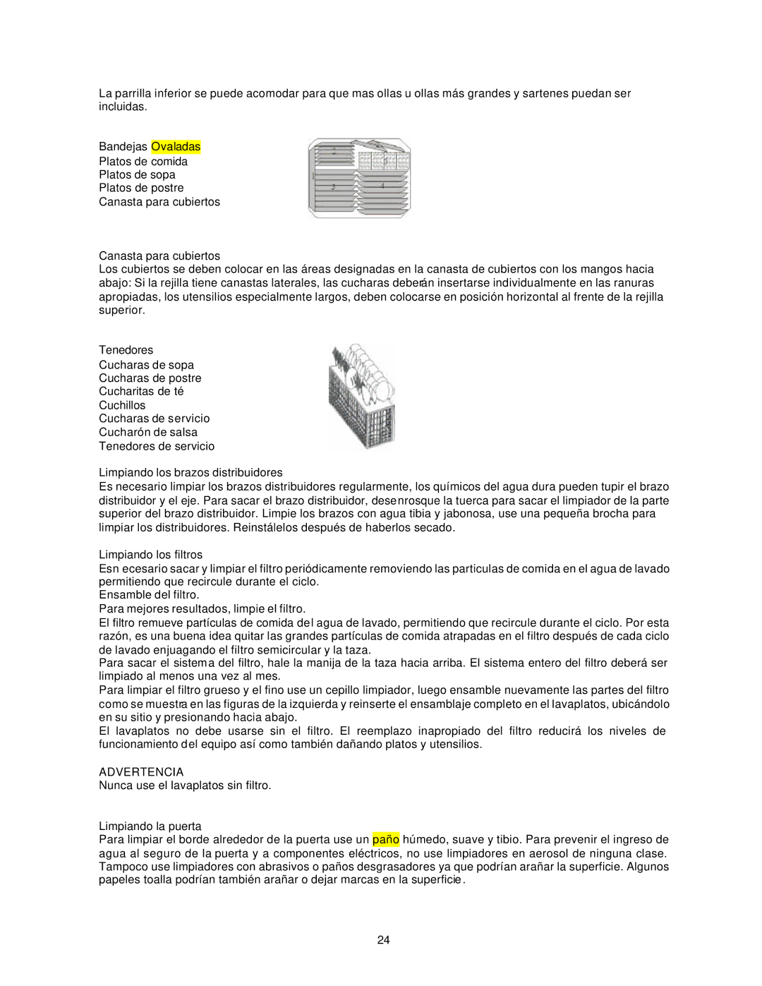 Avanti DW18 instruction manual Advertencia 