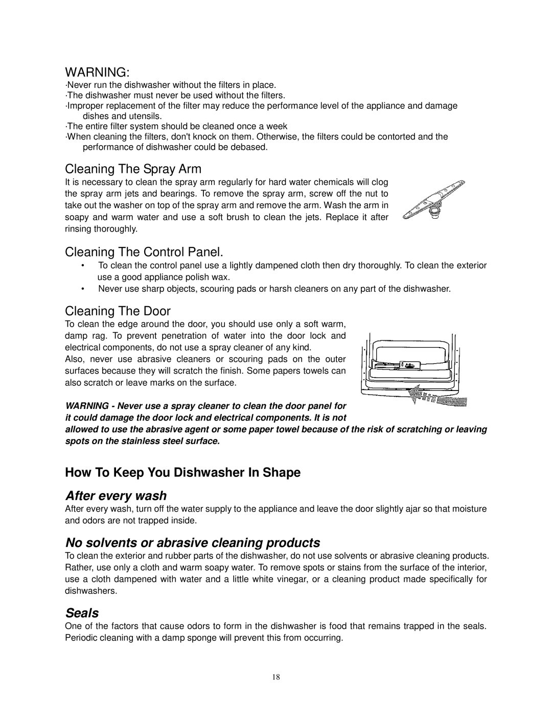 Avanti DW6PS, DW6W instruction manual Cleaning The Spray Arm, How To Keep You Dishwasher In Shape 