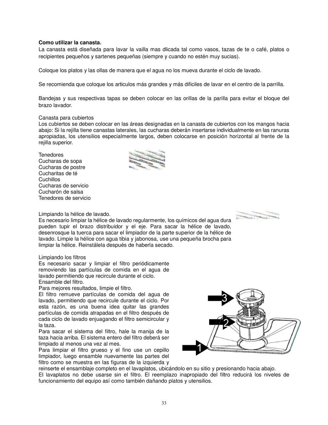 Avanti DW6W, DW6PS instruction manual Como utilizar la canasta 