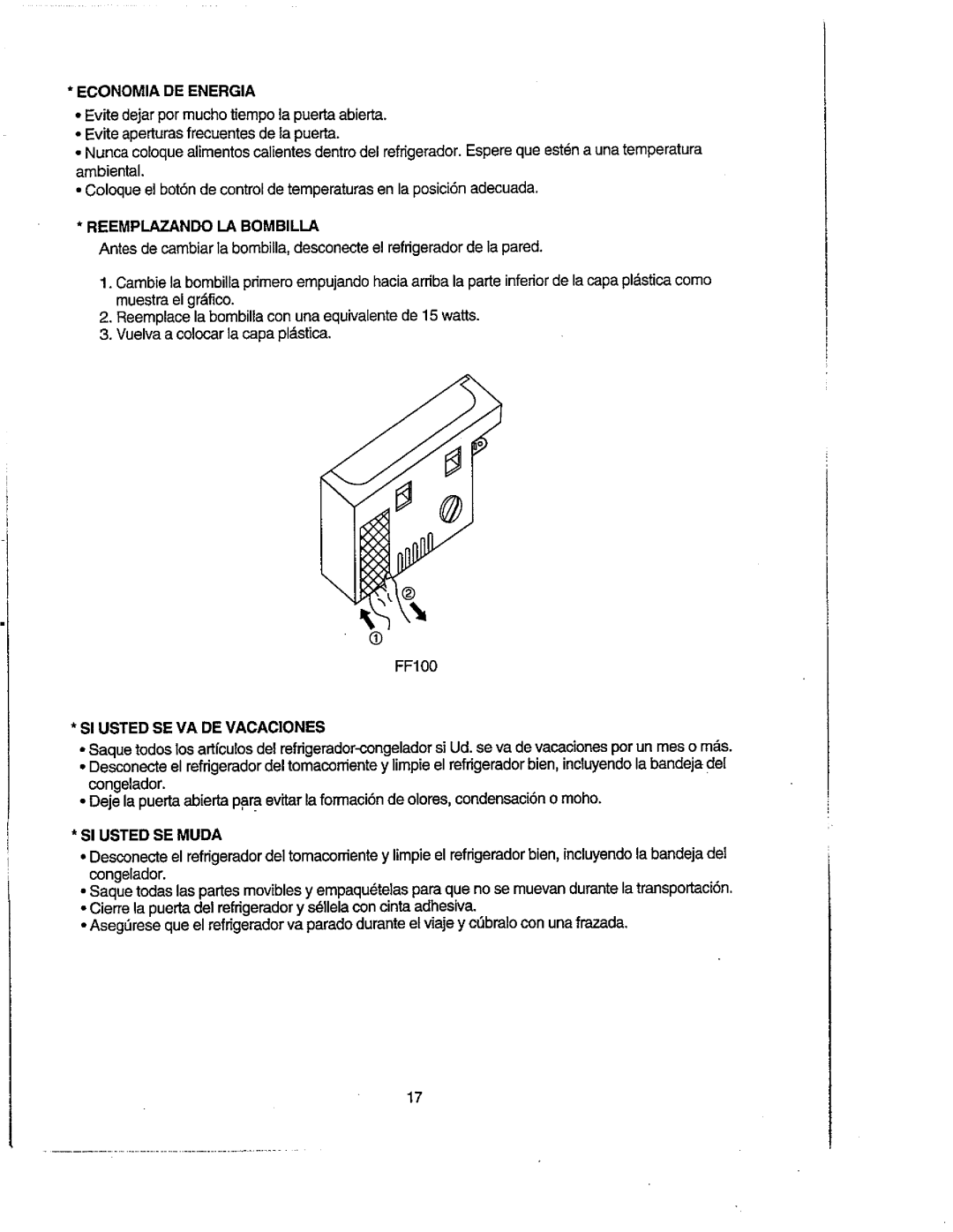 Avanti FF100 manual 