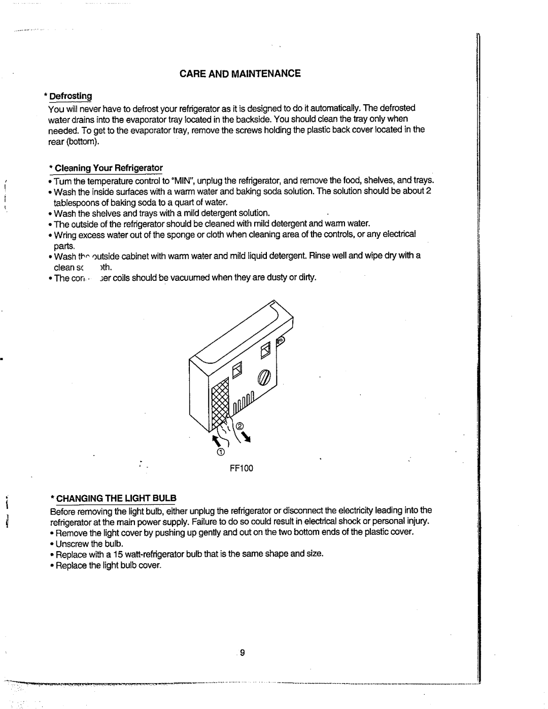 Avanti FF100 manual 