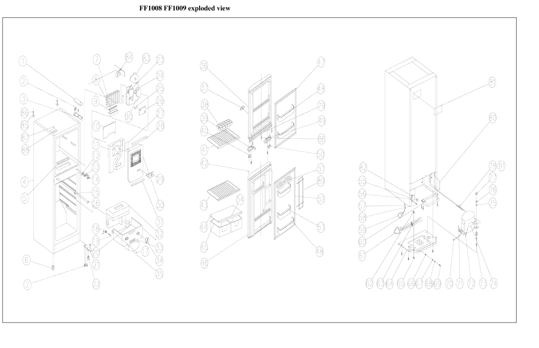 Avanti manual FF1008 FF1009 exploded view 