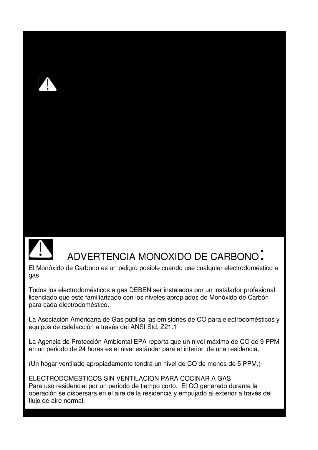 Avanti G2405CSS Advertencia Monoxido De Carbono, Instrucciones De Conexion Electrica A Tierra, Piezas De Reemplazo 