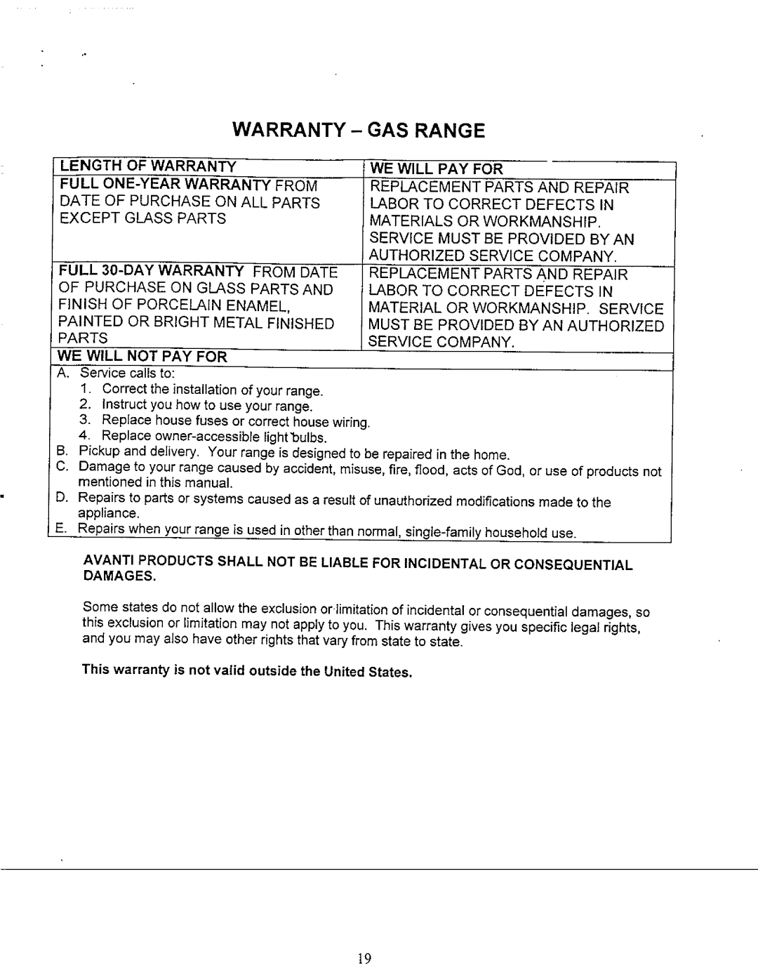 Avanti DGR-21A, GR-20 manual 