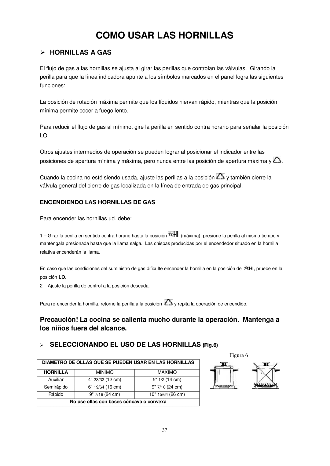 Avanti GR2011CW, GR2012CB, GR2013CSS manual Como Usar LAS Hornillas,  Hornillas a GAS 