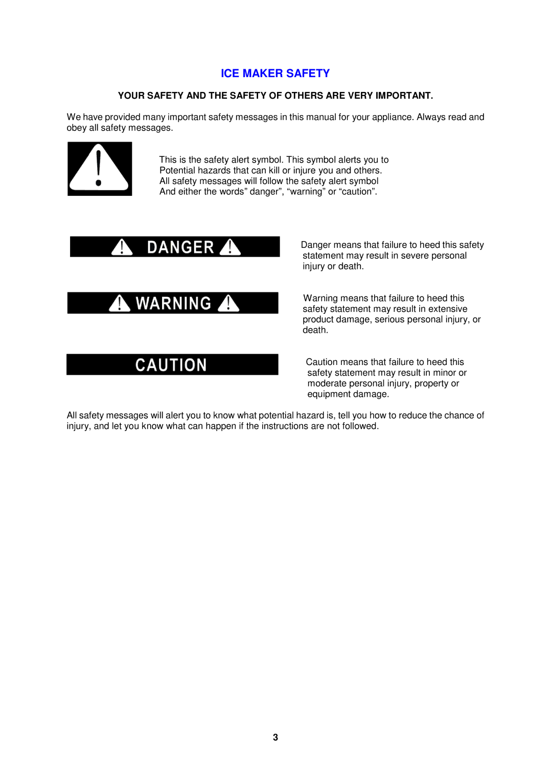 Avanti IM15SS instruction manual ICE Maker Safety 