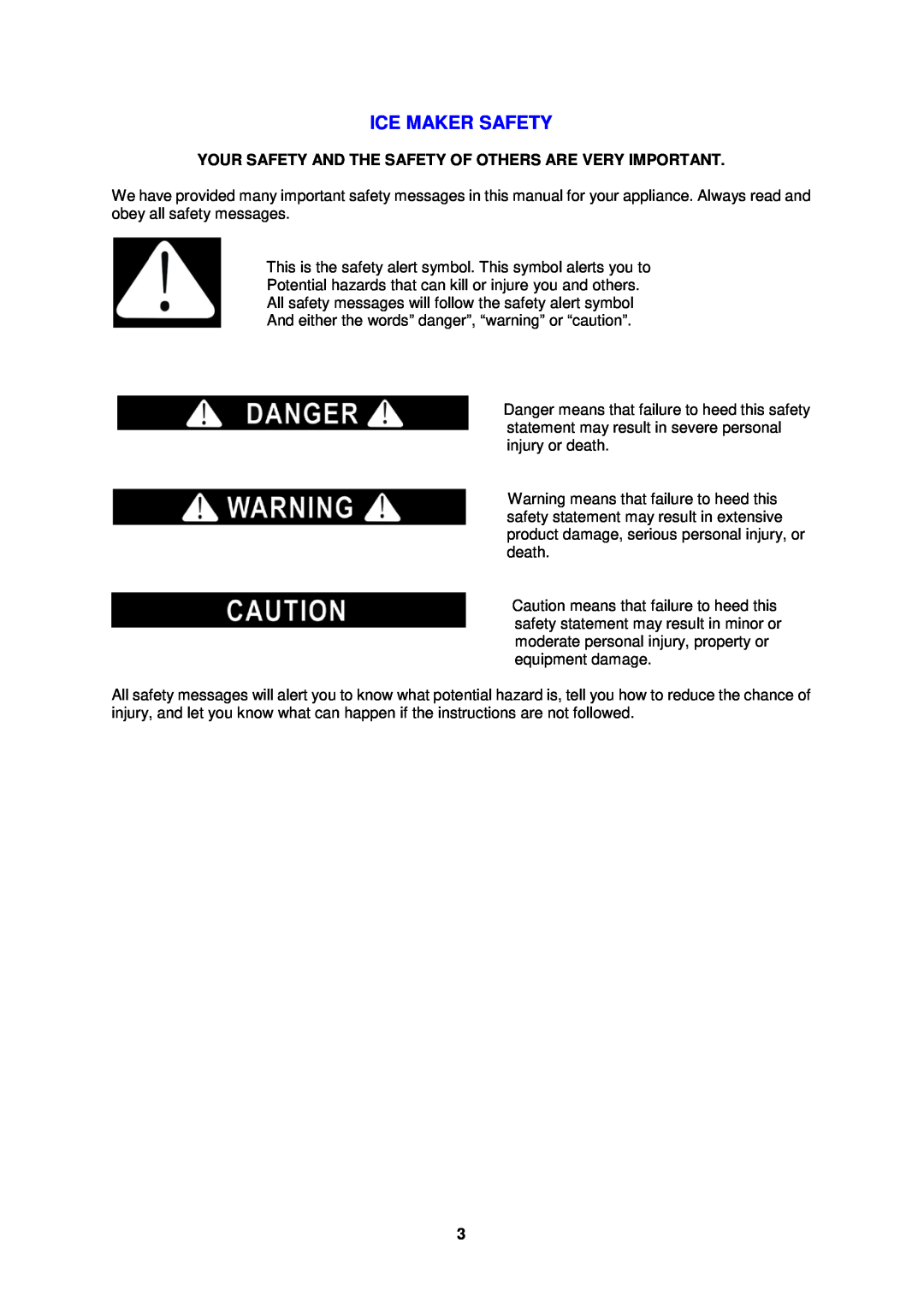 Avanti IM15SS instruction manual Ice Maker Safety 