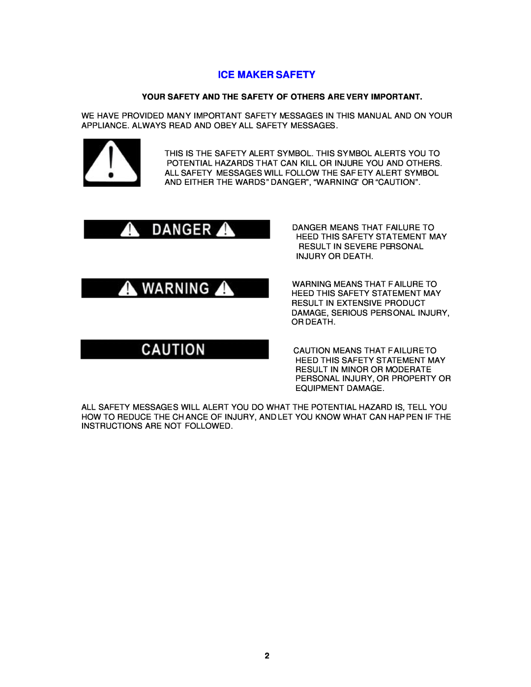 Avanti IM320299 instruction manual Ice Maker Safety 