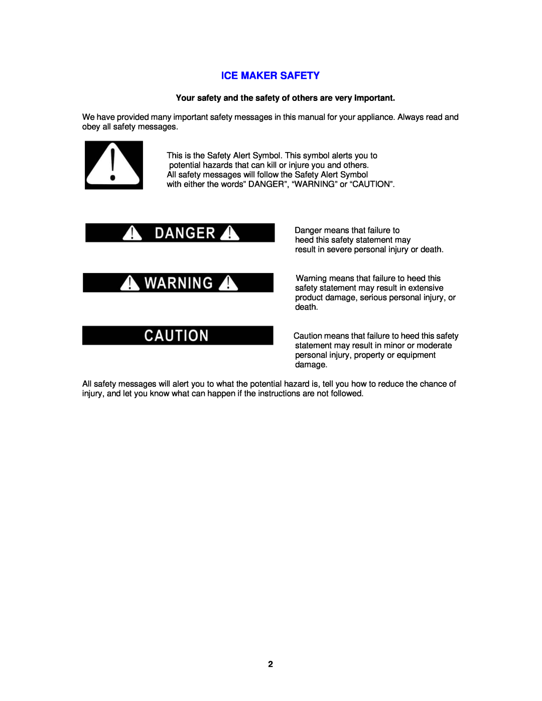 Avanti IMR28SS instruction manual Ice Maker Safety 