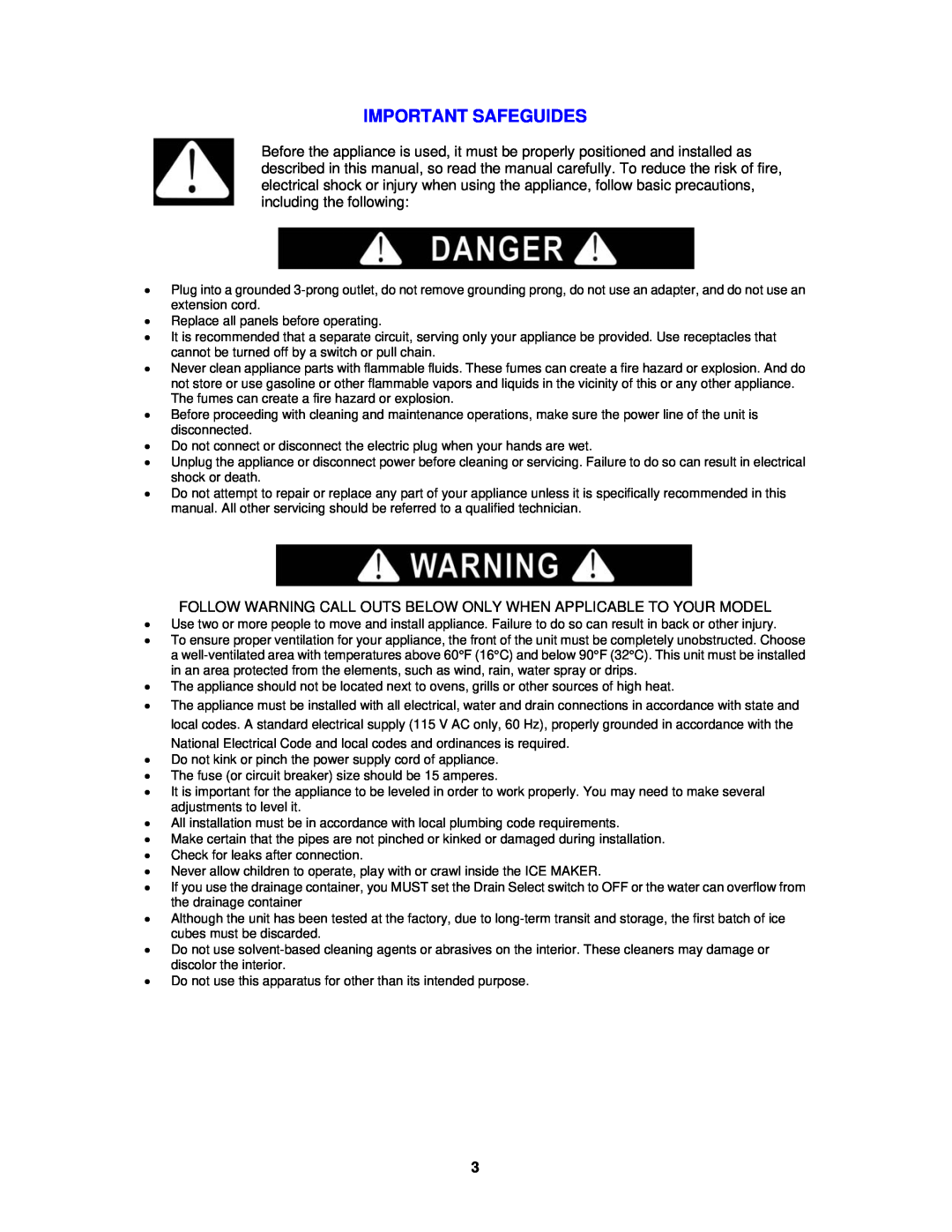 Avanti IMR28SS instruction manual Important Safeguides 