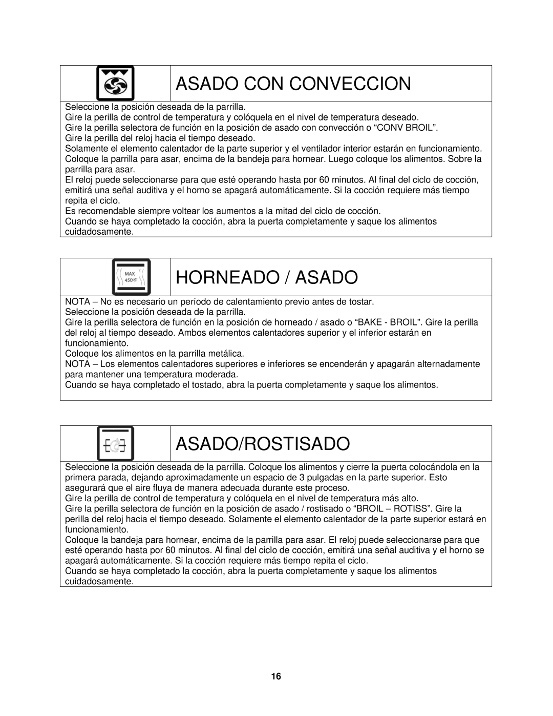 Avanti MK42SSP instruction manual Asado CON Conveccion 