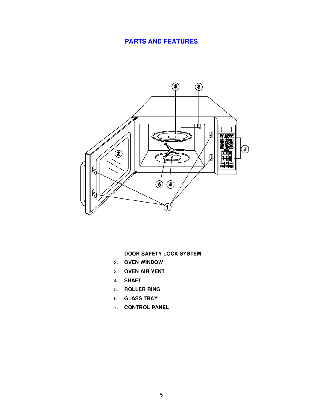 Avanti MO1400SST instruction manual Parts and Features 