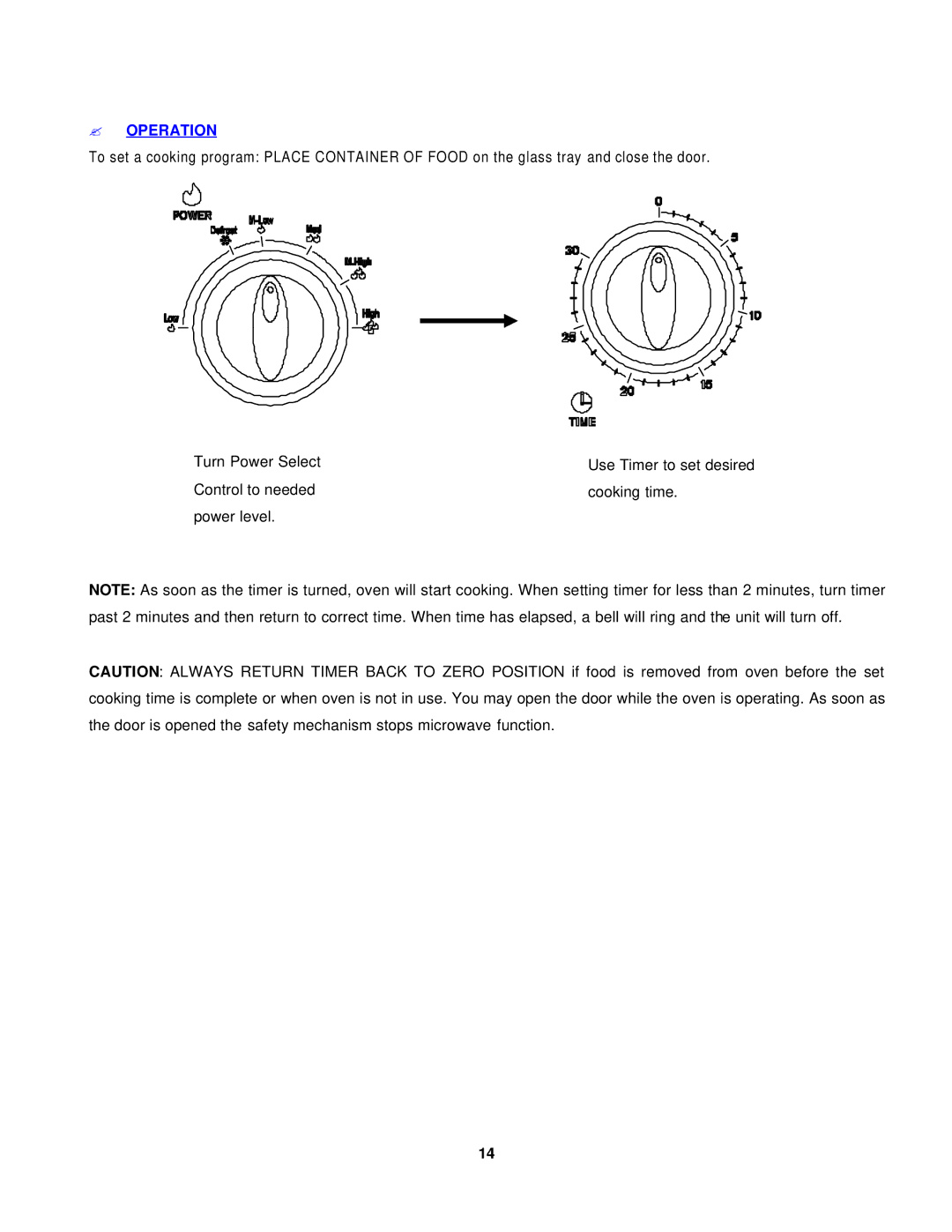 Avanti MO7090MB, MO7080MW instruction manual ? Operation 