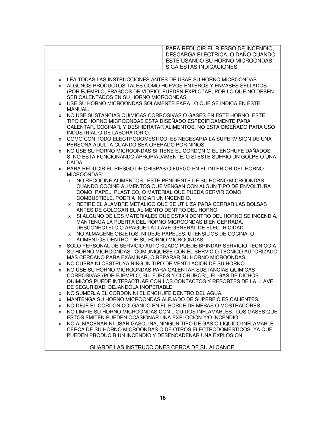 Avanti MO7191TW instruction manual Precaucion, Instrucciones EN Español 