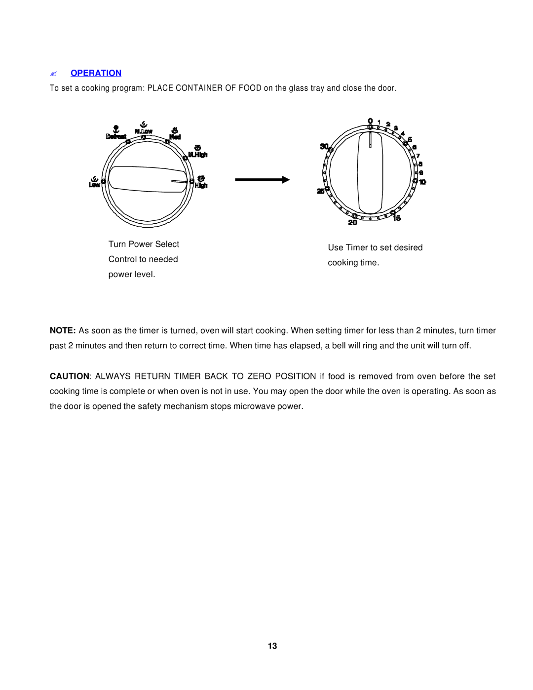 Avanti MO758MW, MO759MB instruction manual ? Operation 