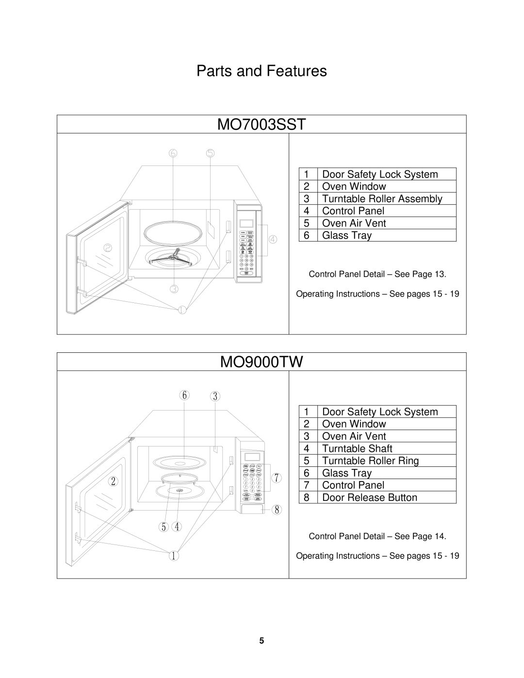 Avanti MO7081MW, MO9003SST, MO9000TW, MO7082MB, MO7192TB, MO9001TB, MO1108SST instruction manual MO7003SST 