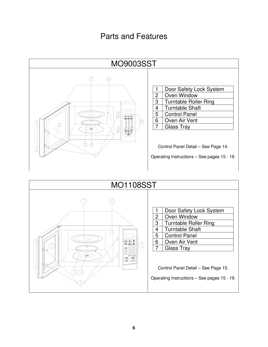 Avanti MO1108SST, MO9000TW, MO7082MB, MO7192TB, MO9001TB, MO7081MW, MO7003SST instruction manual MO9003SST 