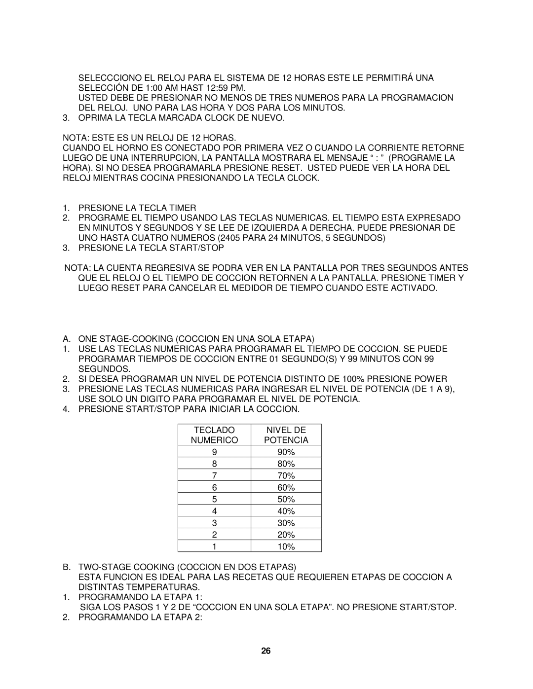 Avanti MO9005BST instruction manual Configurando UN Programa DE Coccion, Programando EL Medidor DE Tiempo 