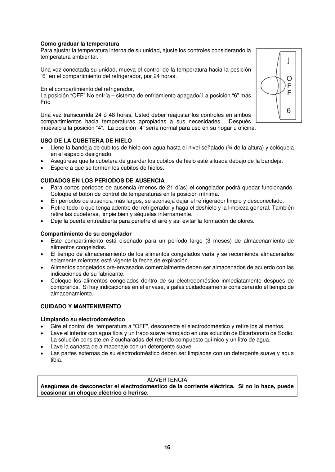 Avanti RA305SST, RA303WT USO DE LA Cubetera DE Hielo, Cuidados EN LOS Periodos DE Ausencia, Cuidado Y Mantenimiento 