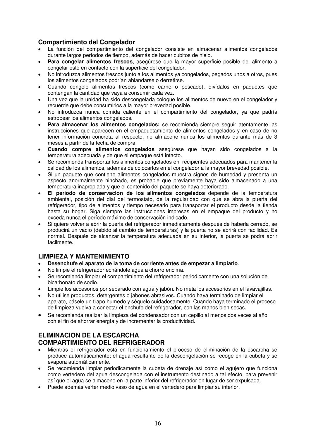 Avanti RA752PST, RA751WT instruction manual Compartimiento del Congelador, Limpieza Y Mantenimiento 