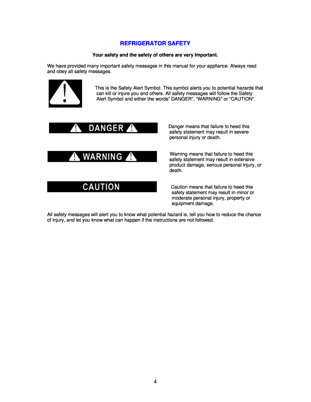 Avanti RM2411B instruction manual Refrigerator Safety 