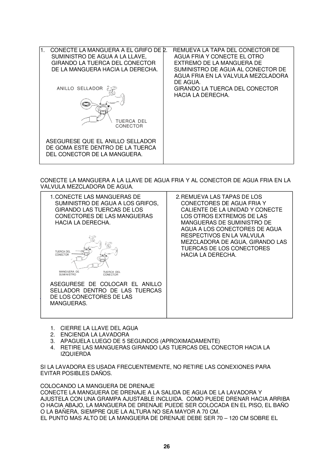 Avanti TLW09W instruction manual Hacia LA Derecha 