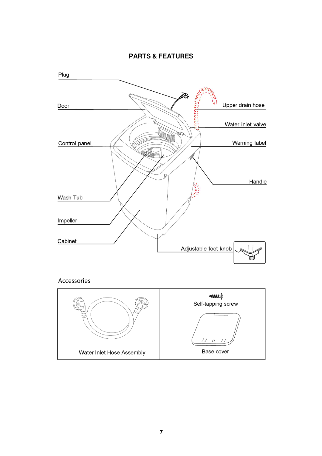 Avanti TLW09W instruction manual Parts & Features 