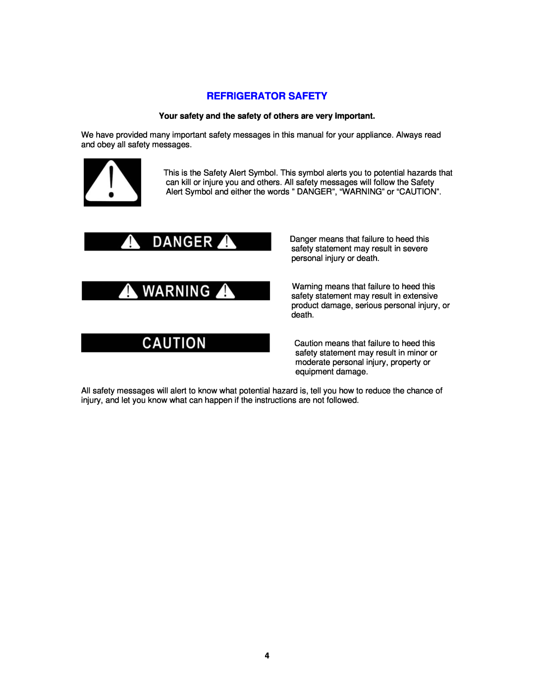 Avanti VFR14PS-IS instruction manual Refrigerator Safety 