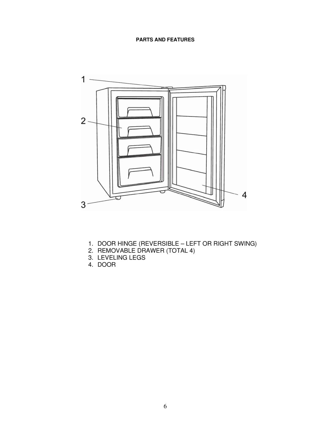 Avanti VM301W instruction manual Parts and Features 