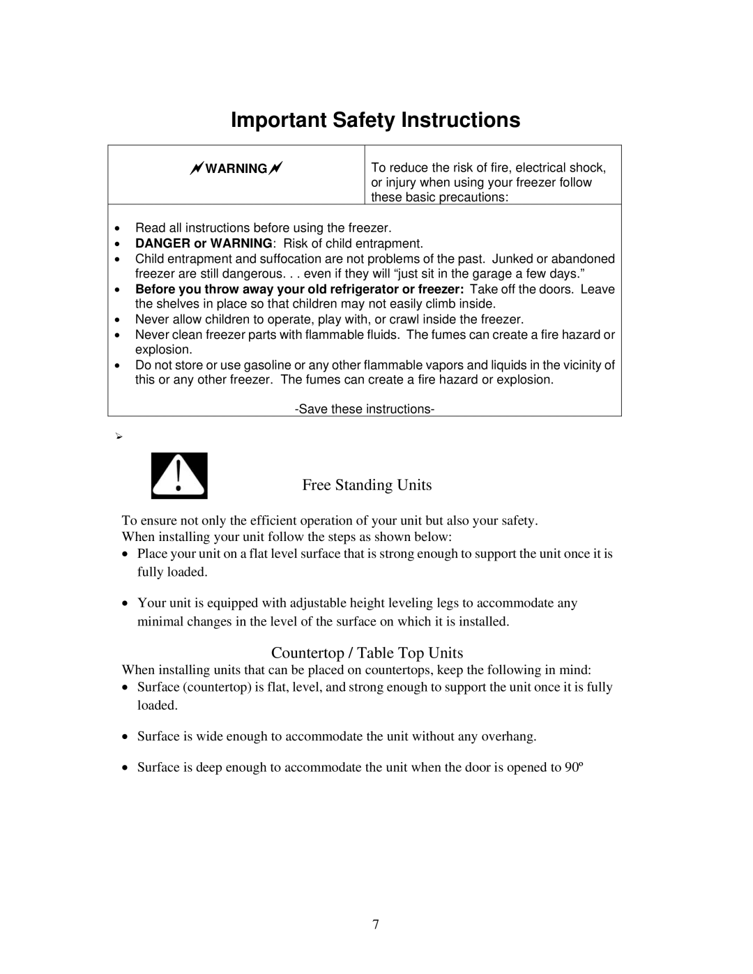 Avanti VM302W-1 instruction manual Important Safety Instructions 