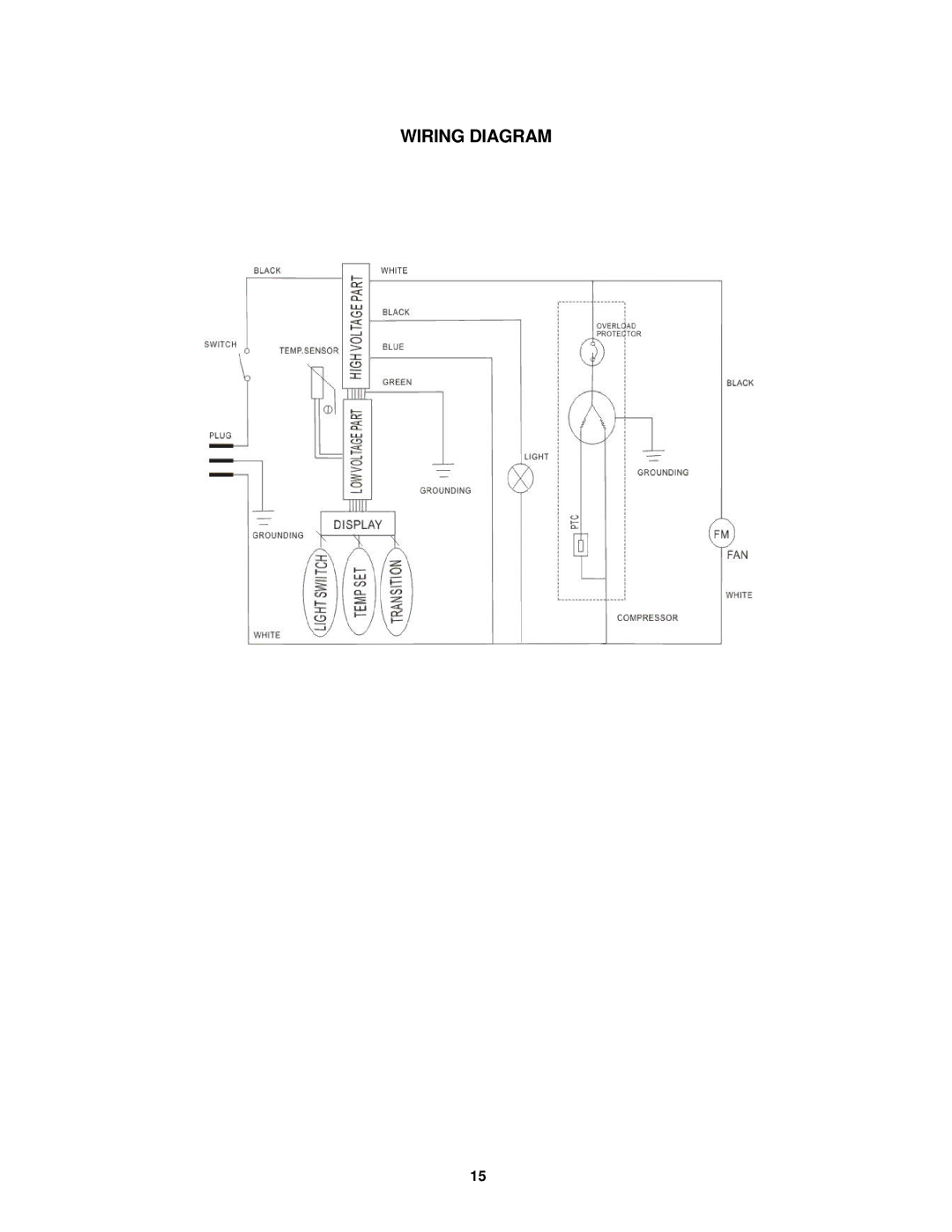 Avanti WC3201D instruction manual Wiring Diagram 