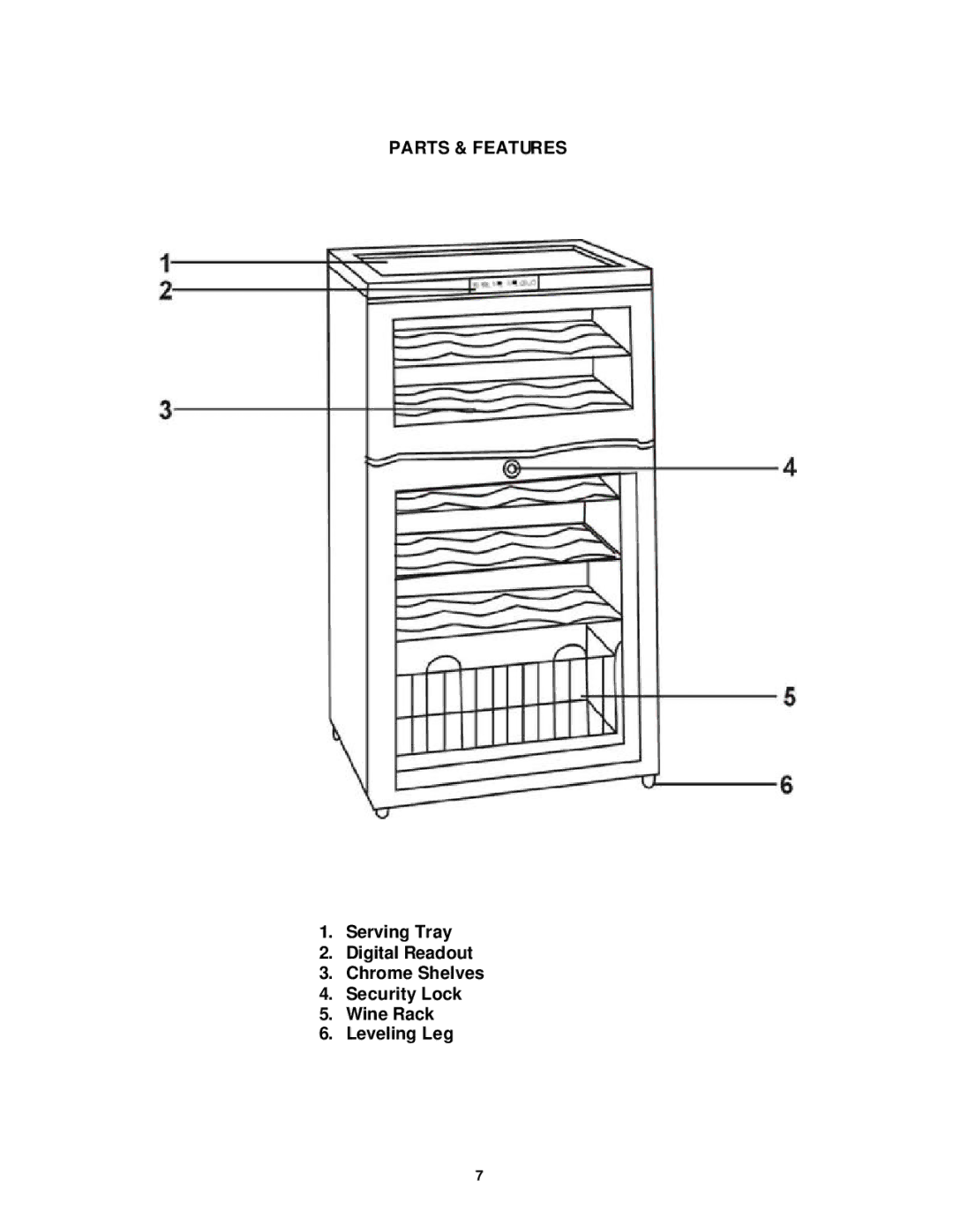 Avanti WC331DZD instruction manual Parts & Features 