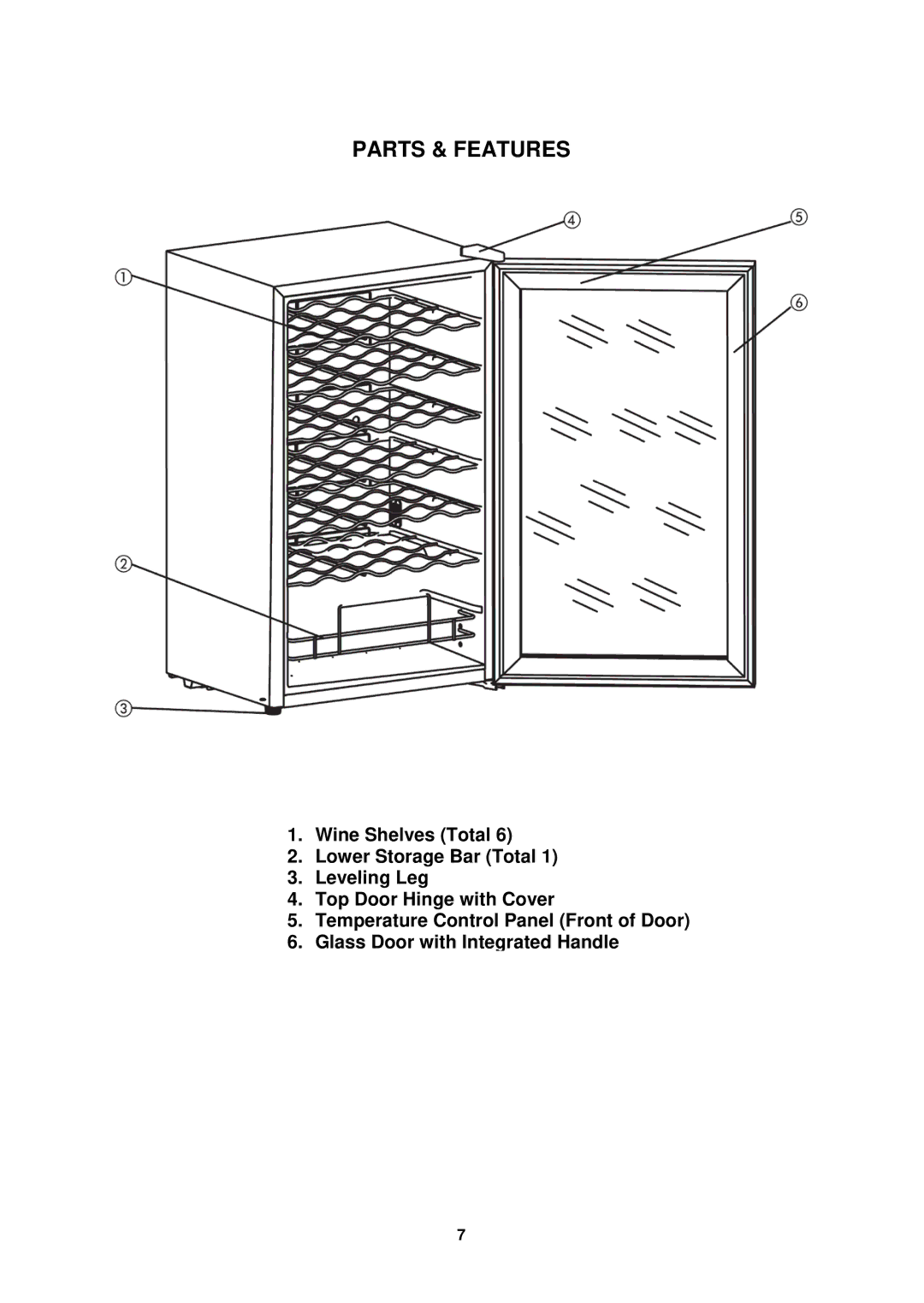 Avanti WC3406 instruction manual Parts & Features 