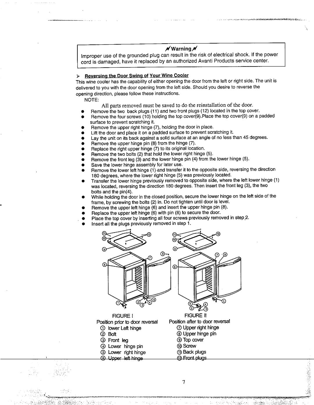 Avanti WC500CL manual 