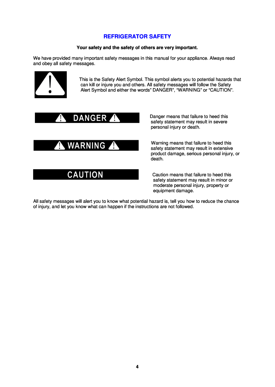 Avanti WC52SS instruction manual Refrigerator Safety 