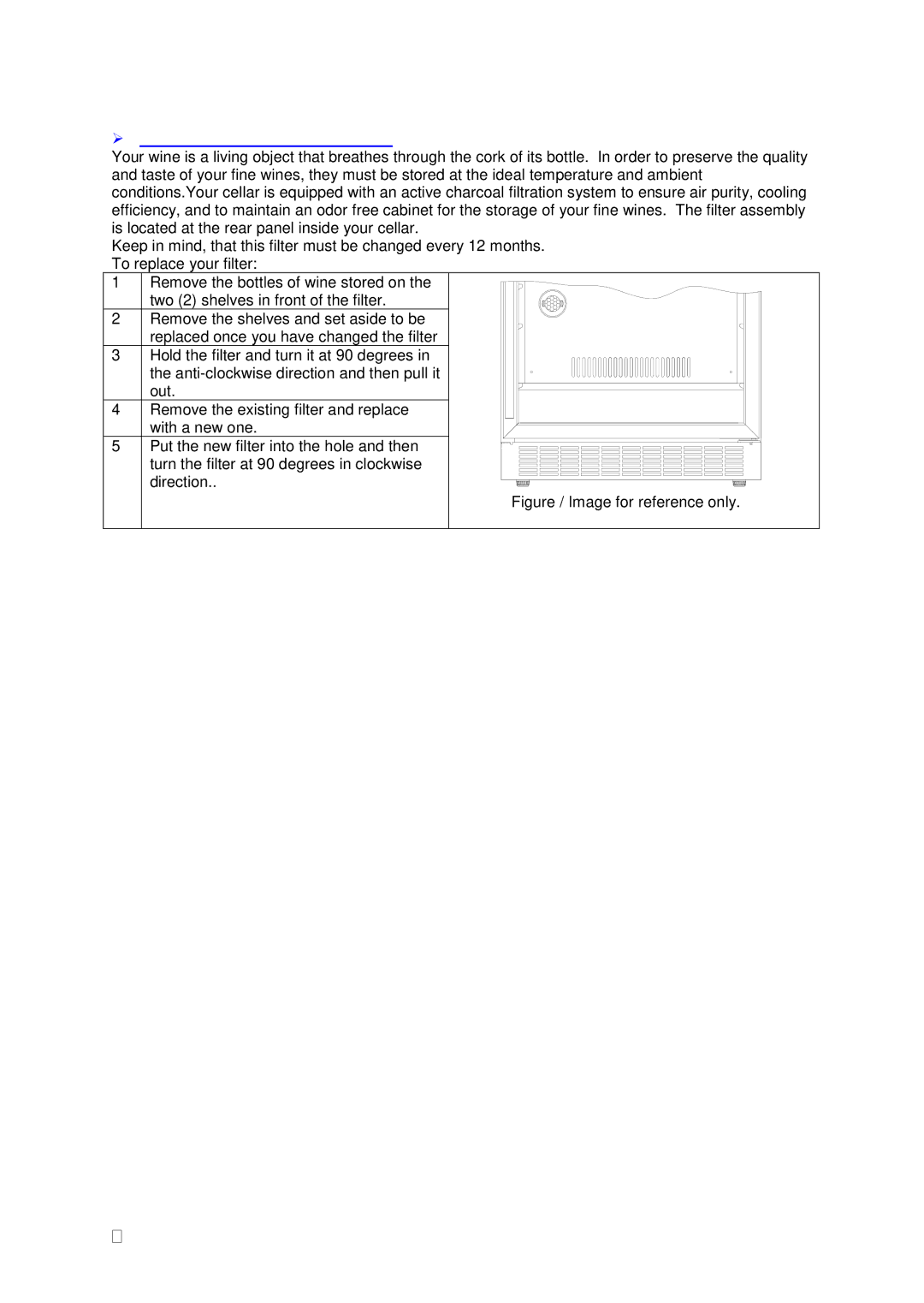 Avanti WC681BG-2 instruction manual  Charcoal Filtration System 