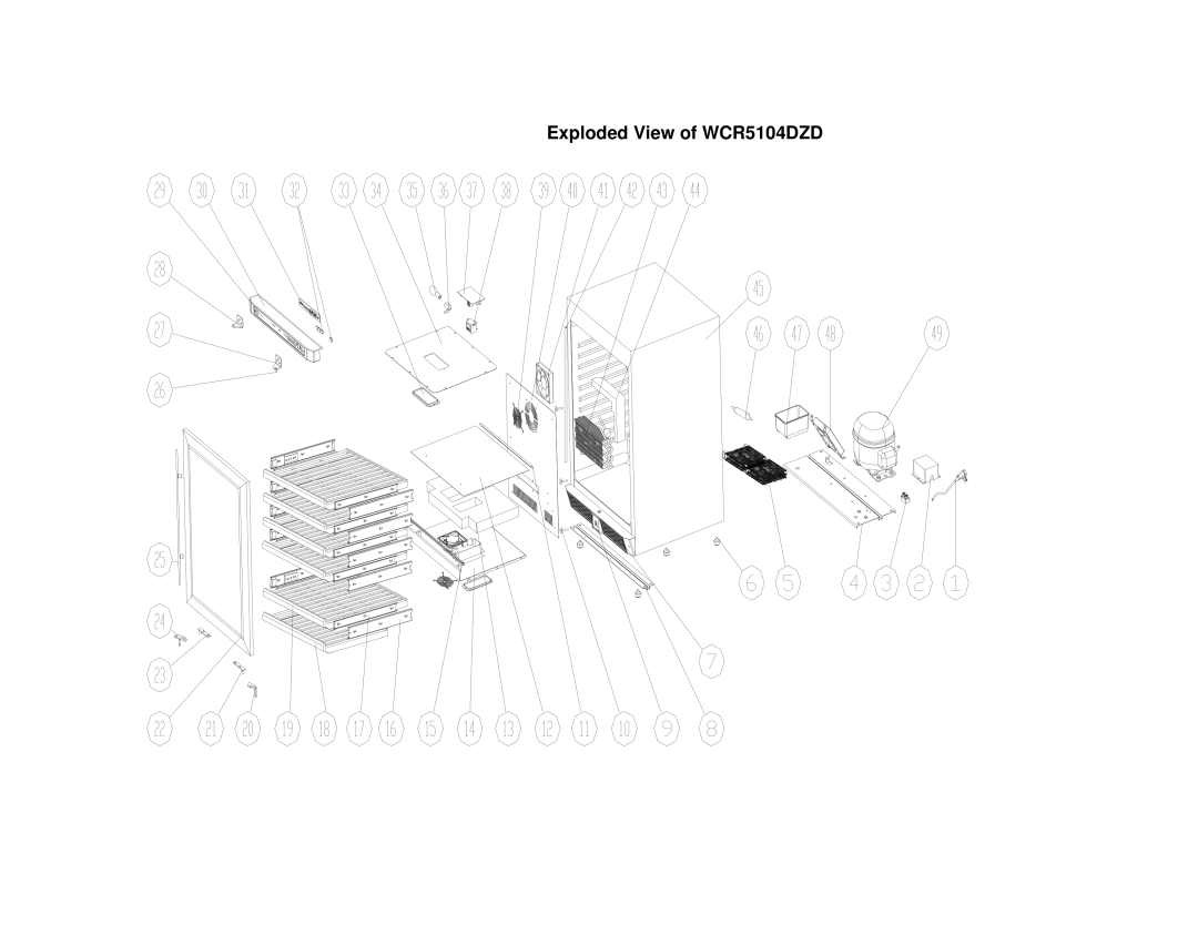 Avanti manual Exploded View of WCR5104DZD 