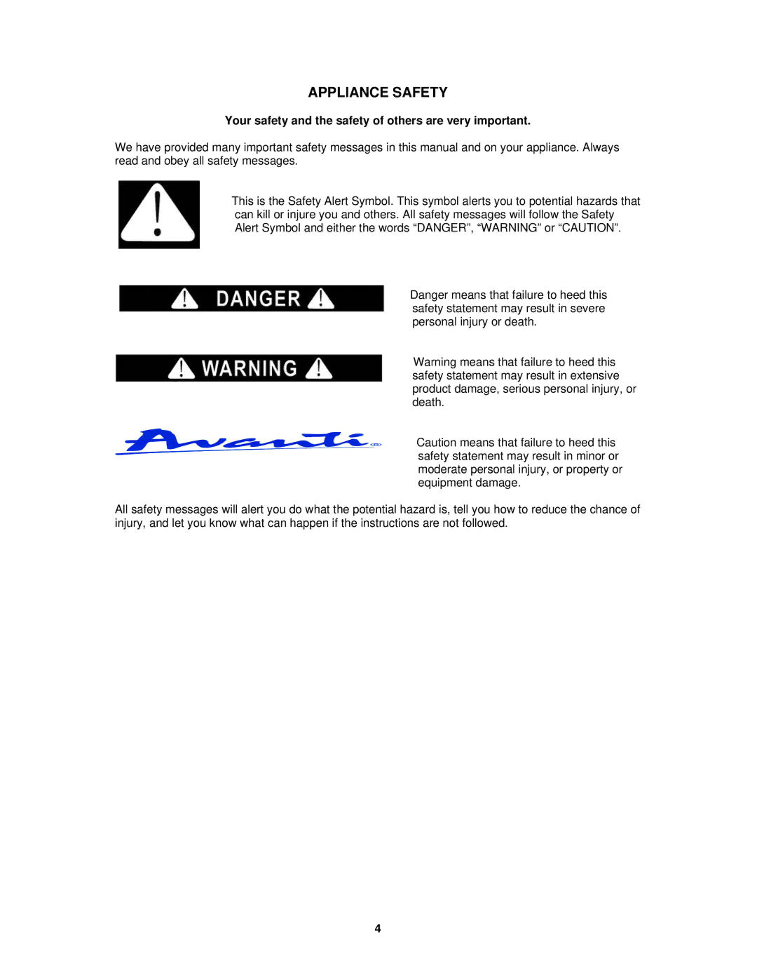 Avanti WCR5449SS instruction manual Appliance Safety, Your safety and the safety of others are very important 