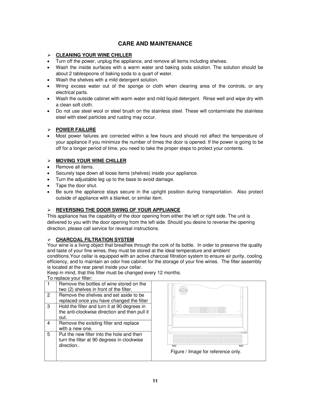 Avanti WCR684C instruction manual Care and Maintenance 